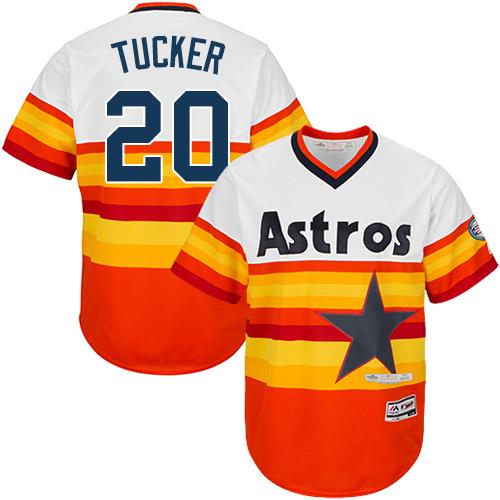 Astros #20 Preston Tucker White Orange Cooperstown Stitched Men MLB Jersey Astros #20 Preston Tucker White Orange Cooperstown Stitched Men MLB Jersey