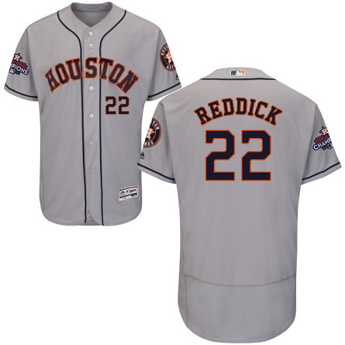 Astros #22 Josh Reddick Grey Flexbase Authentic Collection 2017 World Series Champions Stitched MLB Jersey Astros #22 Josh Reddick Grey Flexbase Authentic Collection 2017 World Series Champions Stitched MLB Jersey