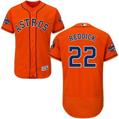 Astros #22 Josh Reddick Orange Flexbase Authentic Collection 2017 World Series Champions Stitched MLB Jersey