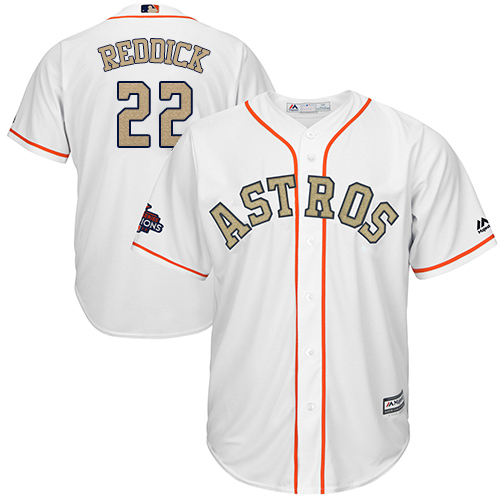 Astros #22 Josh Reddick White 2018 Gold Program Cool Base Stitched MLB Jersey Astros #22 Josh Reddick White 2018 Gold Program Cool Base Stitched MLB Jersey