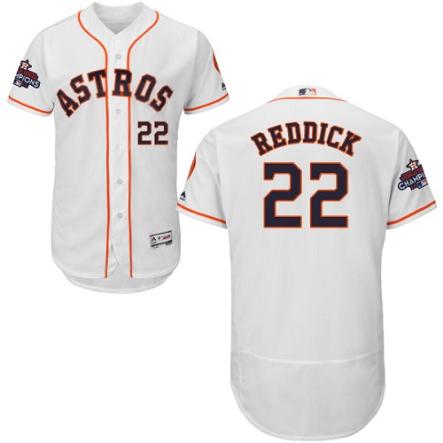 Astros #22 Josh Reddick White Flexbase Authentic Collection 2017 World Series Champions Stitched MLB Jersey