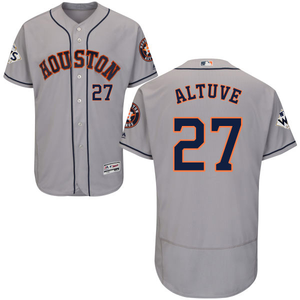 Astros #27 Jose Altuve Grey Flexbase Authentic Collection 2017 World Series Bound Stitched MLB Jersey