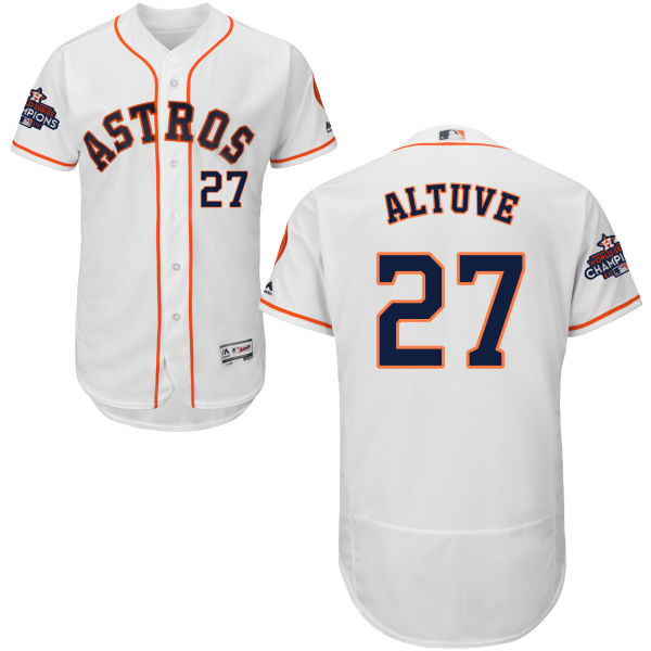 Astros #27 Jose Altuve White Flexbase Authentic Collection 2017 World Series Champions Stitched MLB Jersey
