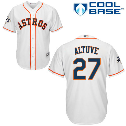 Astros #27 Jose Altuve White New Cool Base 2017 World Series Bound Stitched MLB Jersey