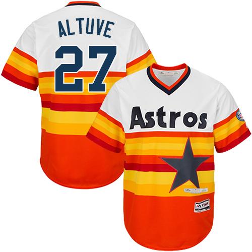 Astros #27 Jose Altuve White Orange Cooperstown Stitched Youth MLB Jersey Astros #27 Jose Altuve White Orange Cooperstown Stitched Youth MLB Jersey
