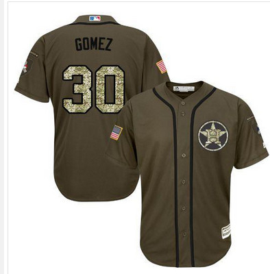 Astros #30 Carlos Gomez Green Salute to Service Stitched MLB Jersey