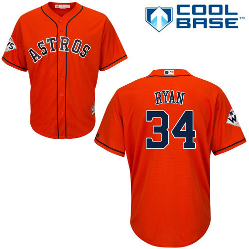 Astros #34 Nolan Ryan Orange Cool Base 2017 World Series Bound Stitched Youth MLB Jersey Astros #34 Nolan Ryan Orange Cool Base 2017 World Series Bound Stitched Youth MLB Jersey