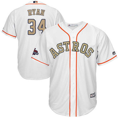 Astros #34 Nolan Ryan White 2018 Gold Program Cool Base Stitched MLB Jersey Astros #34 Nolan Ryan White 2018 Gold Program Cool Base Stitched MLB Jersey