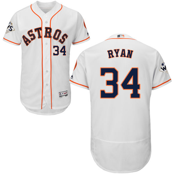 Astros #34 Nolan Ryan White Flexbase Authentic Collection 2017 World Series Bound Stitched MLB Jersey