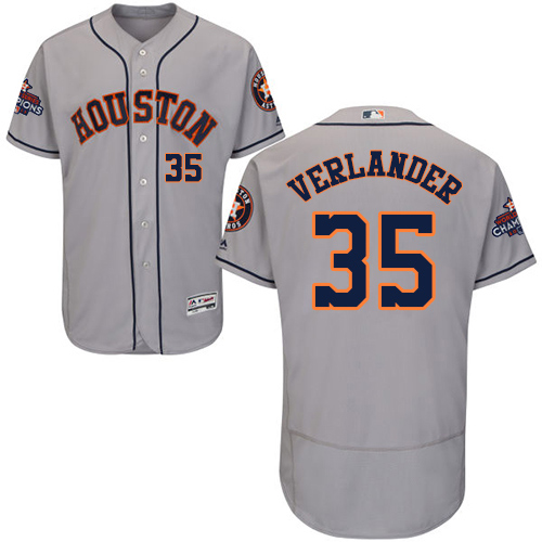 Astros #35 Justin Verlander Grey Flexbase Authentic Collection 2017 World Series Champions Stitched MLB Jersey Astros #35 Justin Verlander Grey Flexbase Authentic Collection 2017 World Series Champions Stitched MLB Jersey