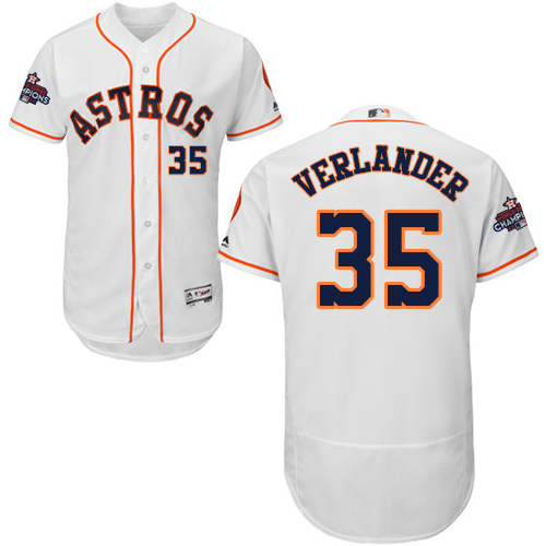 Astros #35 Justin Verlander White Flexbase Authentic Collection 2017 World Series Champions Stitched MLB Jersey