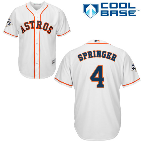Astros #4 George Springer White New Cool Base 2017 World Series Bound Stitched MLB Jersey
