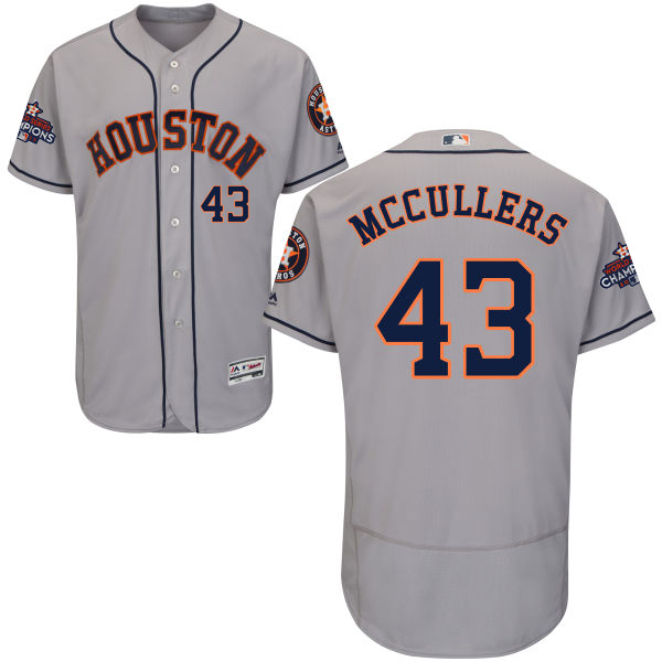 Astros #43 Lance McCullers Grey Flexbase Authentic Collection 2017 World Series Champions Stitched MLB Jersey