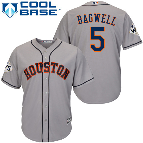 Astros #5 Jeff Bagwell Grey Cool Base 2017 World Series Bound Stitched Youth MLB Jersey