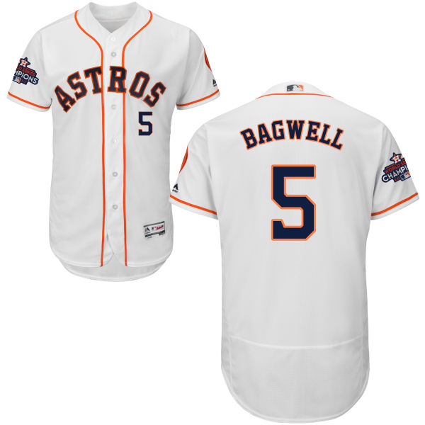 Astros #5 Jeff Bagwell White Flexbase Authentic Collection 2017 World Series Champions Stitched MLB Jersey
