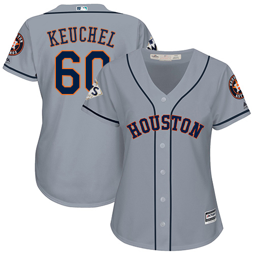 Astros #60 Dallas Keuchel Grey Road 2017 World Series Bound Women's Stitched MLB Jersey