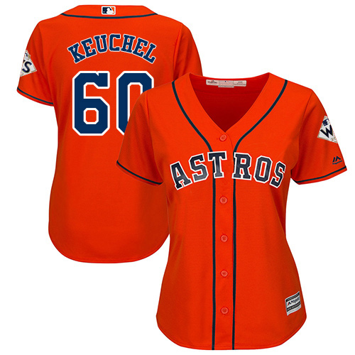 Astros #60 Dallas Keuchel Orange Alternate 2017 World Series Bound Women's Stitched MLB Jersey Astros #60 Dallas Keuchel Orange Alternate 2017 World Series Bound Women's Stitched MLB Jersey