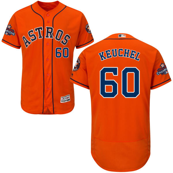 Astros #60 Dallas Keuchel Orange Flexbase Authentic Collection 2017 World Series Champi