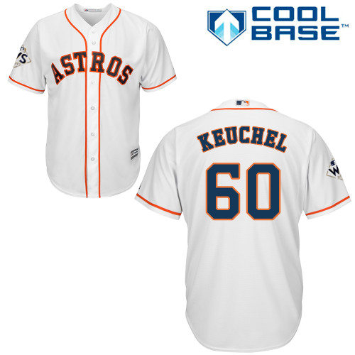 Astros #60 Dallas Keuchel White New Cool Base 2017 World Series Bound Stitched MLB Jersey