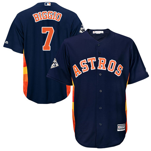 Astros #7 Craig Biggio Navy Blue New Cool Base 2017 World Series Bound Stitched MLB Jersey