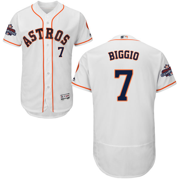 Astros #7 Craig Biggio White Flexbase Authentic Collection 2017 World Series Champions Stitched MLB Jersey