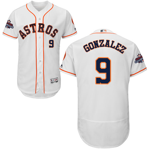Astros #9 Marwin Gonzalez White Flexbase Authentic Collection 2017 World Series Champions Stitched MLB Jersey