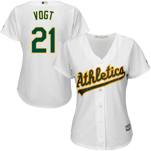 Athletics #21 Stephen Vogt White Home Women's Stitched MLB Jersey Athletics #21 Stephen Vogt White Home Women's Stitched MLB Jersey