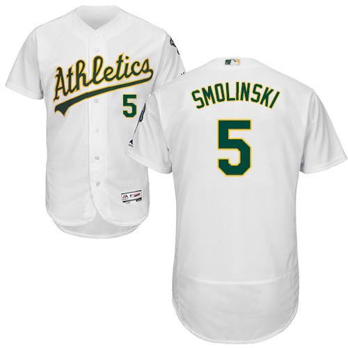 Athletics #5 Jake Smolinski White Flexbase Authentic Collection Stitched Baseball Jersey Athletics #5 Jake Smolinski White Flexbase Authentic Collection Stitched Baseball Jersey