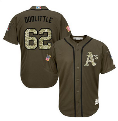 Athletics #62 Sean Doolittle Green Salute to Service Stitched MLB Jersey