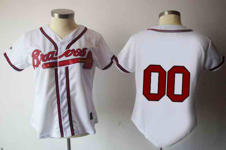 Atlanta Braves Blank White Women Custom Jerseys Atlanta Braves Blank White Women Custom Jerseys
