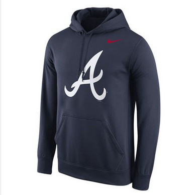 Atlanta Braves Nike Logo Performance Navy Pullover MLB Hoodie