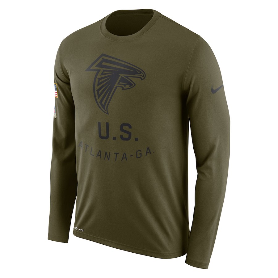 Atlanta Falcons Nike Salute To Service Sideline Legend Performance Long Sleeve T-Shirt Olive Atlanta Falcons Nike Salute To Service Sideline Legend Performance Long Sleeve T-Shirt Olive