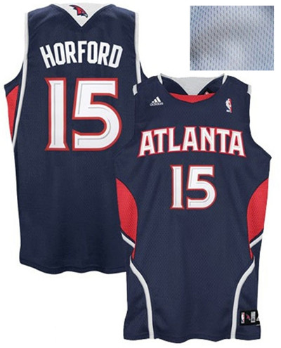 Atlanta Hawks #15 Al Horford Road Navy Blue Customized Swingman Jersey