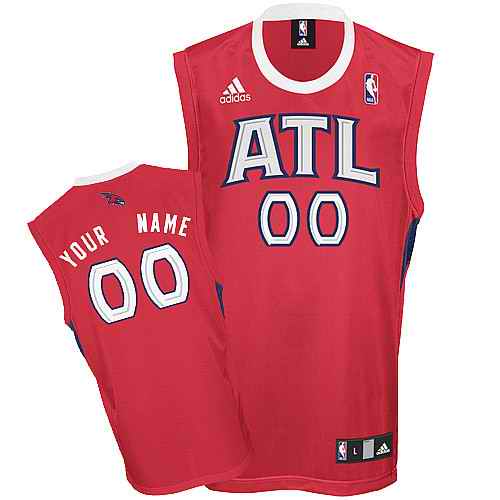 Atlanta Hawks Custom Red Adidas Jersey