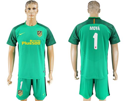 Atletico Madrid #1 Moya Green Goalkeeper Soccer Club Jersey Atletico Madrid #1 Moya Green Goalkeeper Soccer Club Jersey