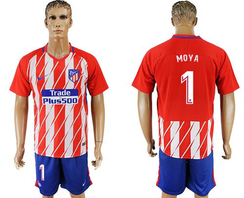 Atletico Madrid #1 Moya Home Soccer Club Jersey Atletico Madrid #1 Moya Home Soccer Club Jersey