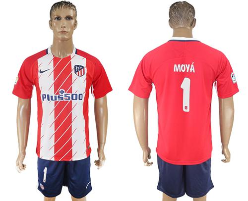 Atletico Madrid #1 Moya Home Soccer Club Jersey Atletico Madrid #1 Moya Home Soccer Club Jersey