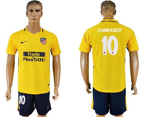 Atletico Madrid #10 Carrasco Away Soccer Club Jersey Atletico Madrid #10 Carrasco Away Soccer Club Jersey