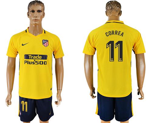 Atletico Madrid #11 Correa Away Soccer Club Jersey Atletico Madrid #11 Correa Away Soccer Club Jersey