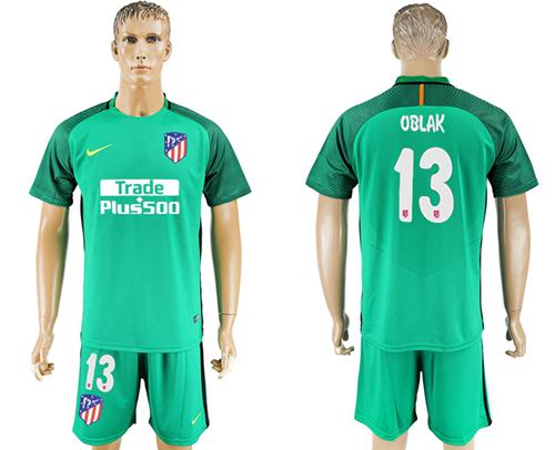 Atletico Madrid #13 Oblak Green Goalkeeper Soccer Club Jersey Atletico Madrid #13 Oblak Green Goalkeeper Soccer Club Jersey