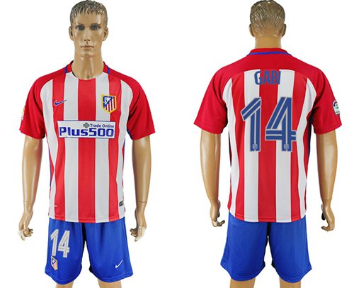 Atletico Madrid #14 Gabi Home Soccer Club Jersey