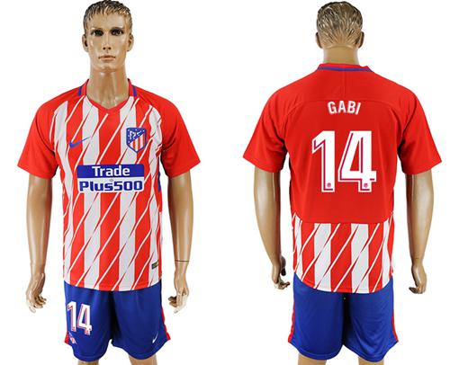 Atletico Madrid #14 Gabi Home Soccer Club Jersey Atletico Madrid #14 Gabi Home Soccer Club Jersey