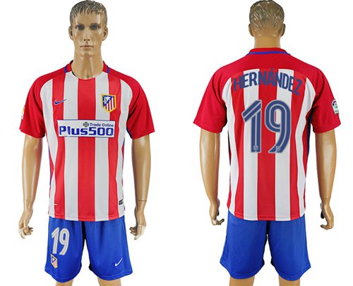 Atletico Madrid #19 Hernandez Home Soccer Club Jersey Atletico Madrid #19 Hernandez Home Soccer Club Jersey