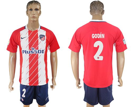 Atletico Madrid #2 Godin Home Soccer Club Jersey Atletico Madrid #2 Godin Home Soccer Club Jersey
