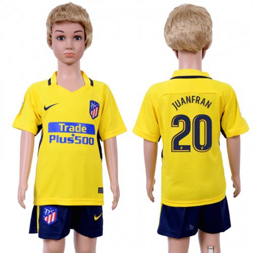 Atletico Madrid #20 Juanfran Away Kid Soccer Club Jersey Atletico Madrid #20 Juanfran Away Kid Soccer Club Jersey