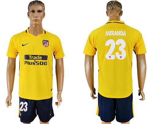 Atletico Madrid #23 Miranda Away Soccer Club Jersey Atletico Madrid #23 Miranda Away Soccer Club Jersey