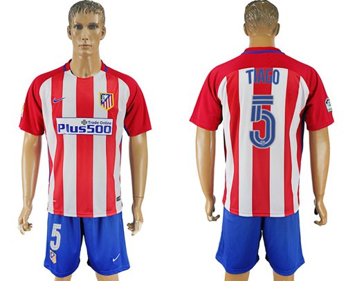 Atletico Madrid #5 Tiago Home Soccer Club Jersey Atletico Madrid #5 Tiago Home Soccer Club Jersey