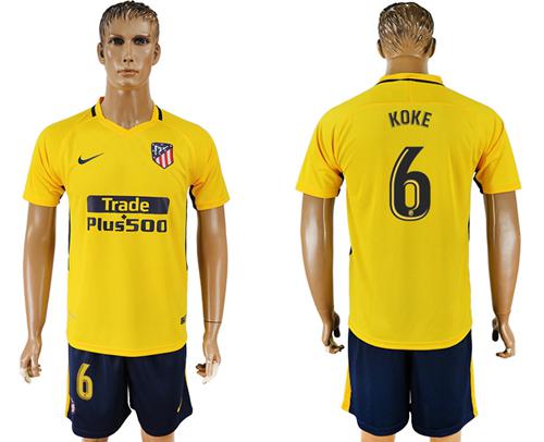 Atletico Madrid #6 Koke Away Soccer Club Jersey Atletico Madrid #6 Koke Away Soccer Club Jersey