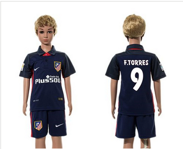 Atletico Madrid #9 F.Torres Away Kid Soccer Club Jersey