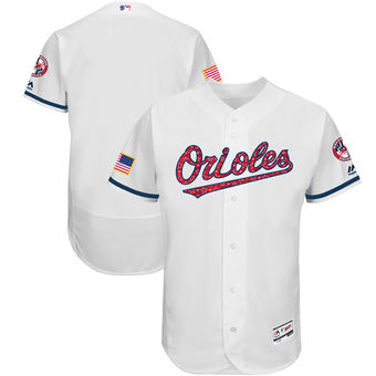 Baltimore Orioles Majestic 2017 Stars & Stripes Authentic Collection FlexBase Team Jersey - White